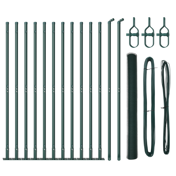 Conjunto de Cercas Conjunto de 2 Verde Metal. PVC 25 x 1.5 m M 2