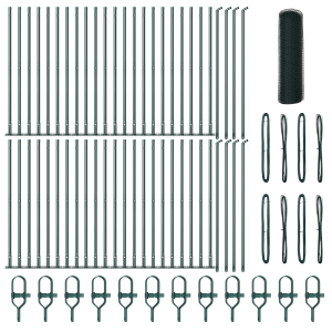 Cerca Hexagonal  Verde 0.8x100 m Acero. Postes de Cerca  con Placas de Base 13 pcs Ø32mm 90cm Acero Galvanizado H