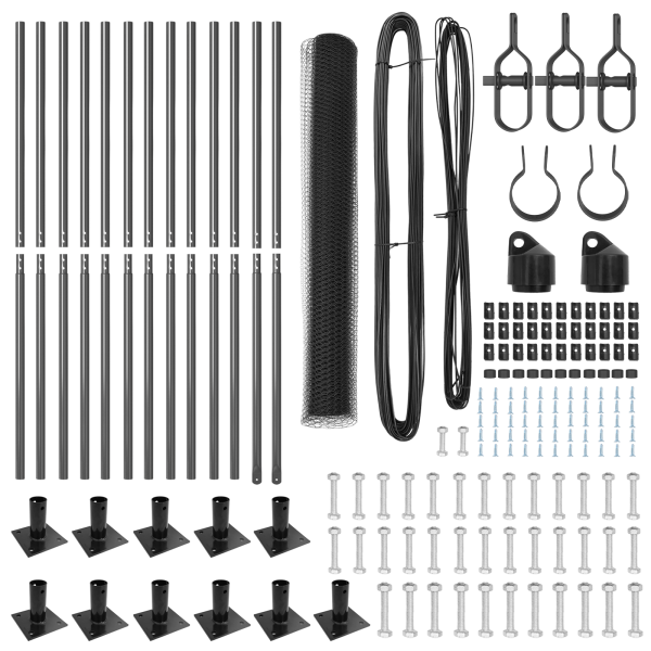 Conjunto de Cercado  Juego de 2 Gris Acero 25 x 1.2 m Duradero M 4