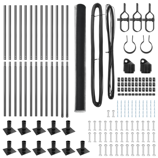 Cerca Hexagonal  Cinza 1.6x25 m Aço M 4