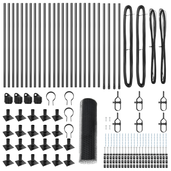 Cerca Hexagonal  Cinza 0.4x50 m Aço M 4