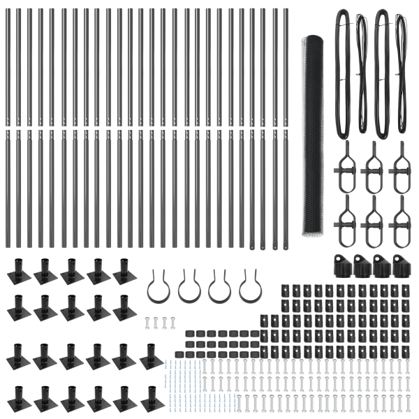 Valla Hexagonal Gris 1.5x50 m Acero. Publicaciones de Valla  con Placas de Base 13 pcs Ø32mm 83.5cm Acero Galvanizado M 4