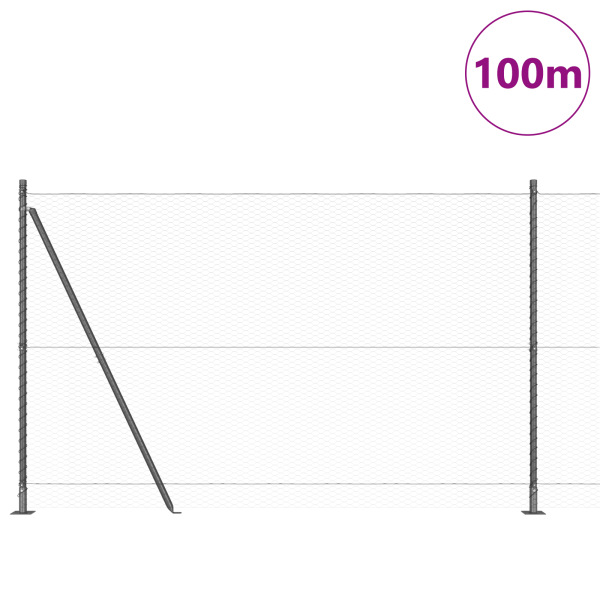 Cerca Hexagonal  Cinza 1.6x100 m Aço M 3