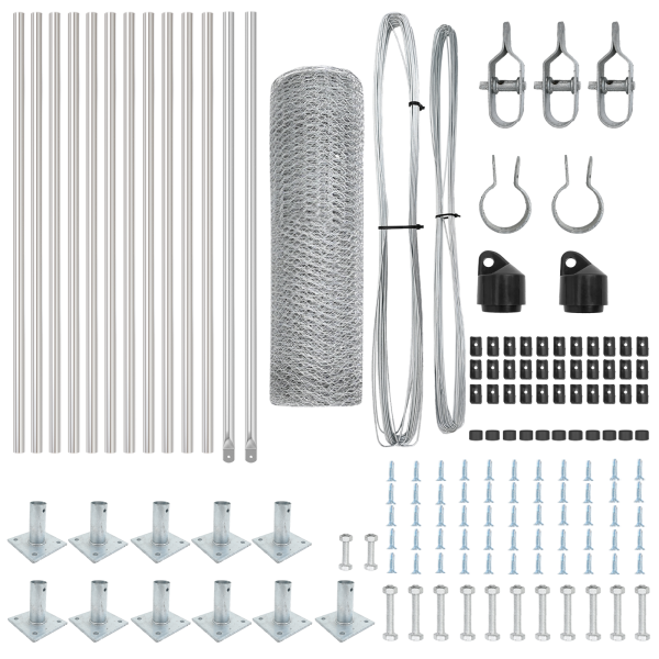Conjunto de Cercas Conjunto de 2 Aço Galvanizado 25 x 0.5 m M 4