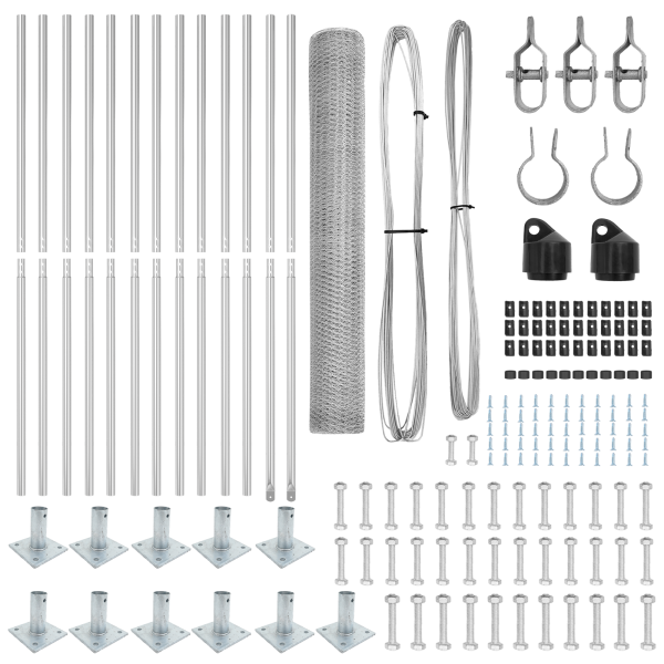 Conjunto de Cercas Conjunto de 2 Aço Galvanizado 25 x 1.2 m M 4