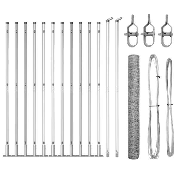 Juego de Cercas Set de 2 Acero Galvanizado 25 x 1.2 m Duradero M 2