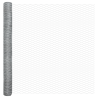 Cerca Hexagonal  1.4x25 m Acero Galvanizado. Postes de Cerca  con Placas de Base 13 pcs Ø32mm 78.5cm Acero Galvanizado 5