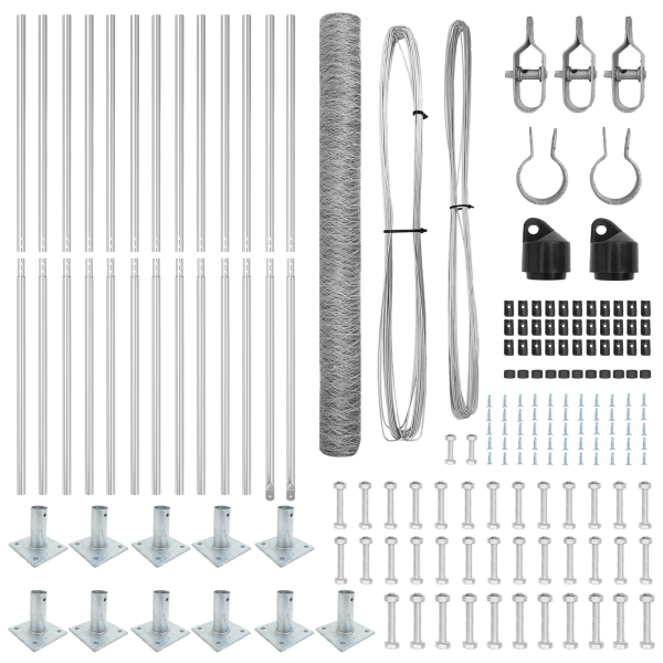 Conjunto de Cercas Set de 2 Acero galvanizado 25 x 1.5 m Duradero M 4