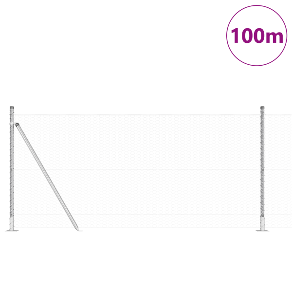 Cerca Hexagonal  1x100 m Aço Galvanizado M 3