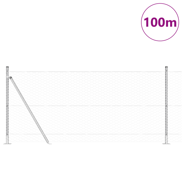 Cerca Hexagonal  1x100 m Aço Galvanizado M 3