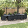 Mesa de Jardim  Antracite 400x100x73 cm Poly Rattan 1