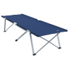 Cama de Camping Dobrável Azul Metal. Tecido Padrão Dobrável 2