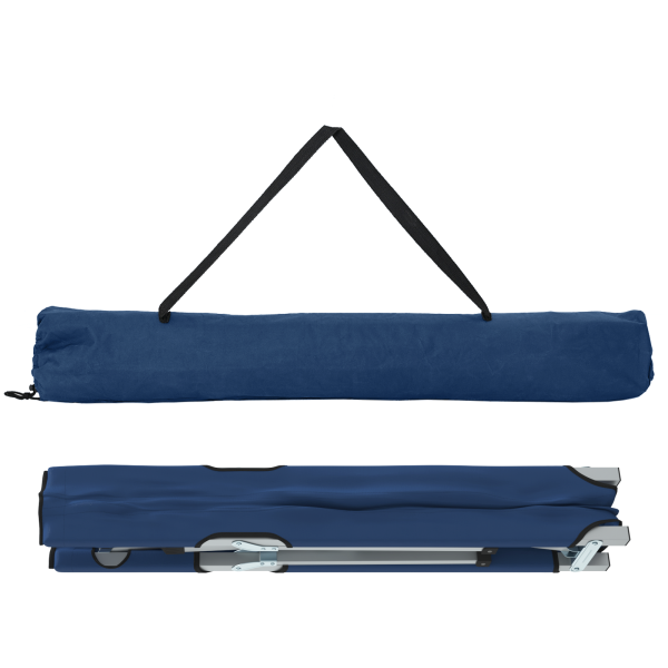 Cama de Camping Dobrável Azul Metal. Tecido Padrão Dobrável M 4