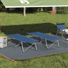 Juego de Cama de Camping Plegable Azul Tela y Metal Compacto 1