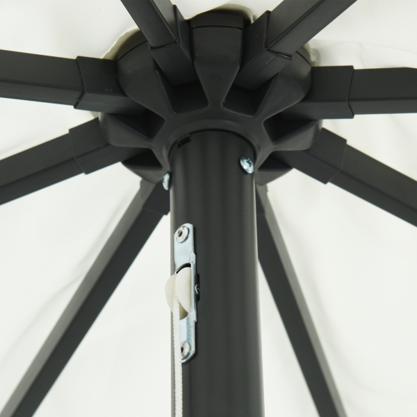 Sombrinha de Jardim com Luzes LED 395x245 cm Branco Areia M 5