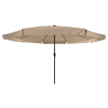 Parasol de Jardín  con Luces LED Ø395x245 cm Taupe 4