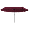 Parasol de jardín  con luces LED ø395x245 cm Rojo Burdeos 3