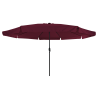Parasol de jardín  con luces LED ø395x245 cm Rojo Burdeos 4