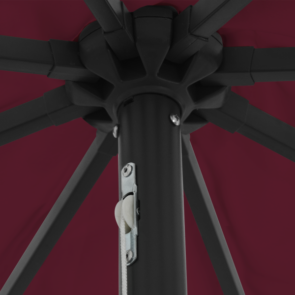 Parasol de jardim com luzes de LED. 395 x 245 cm. vermelho bordô M 5