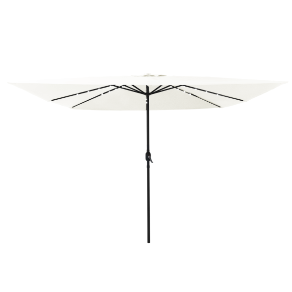 Parasol de Jardim Quadrado com Luzes LED 295x245 cm Areia Branca M 3
