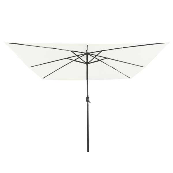 Parasol de Jardim Quadrado com Luzes LED 295x245 cm Areia Branca M 4