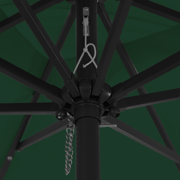 Paraguas cuadrado  con luces LED 295x245 cm Verde M 5