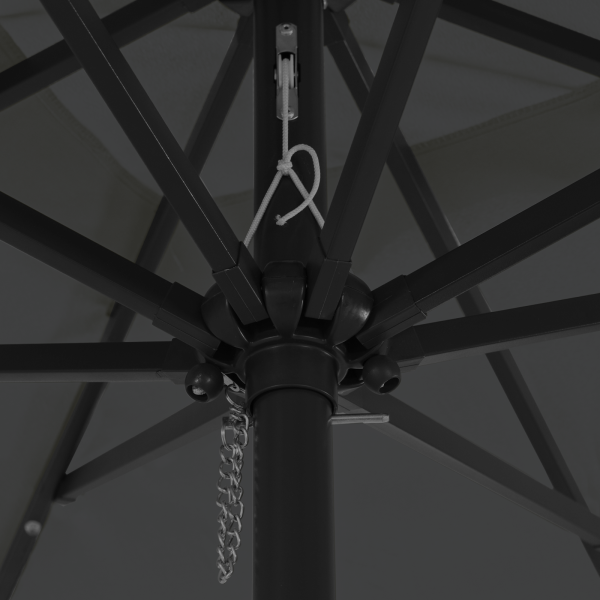 Guarda-sol quadrado com luzes LED 295 x 245 cm cinza escuro M 5