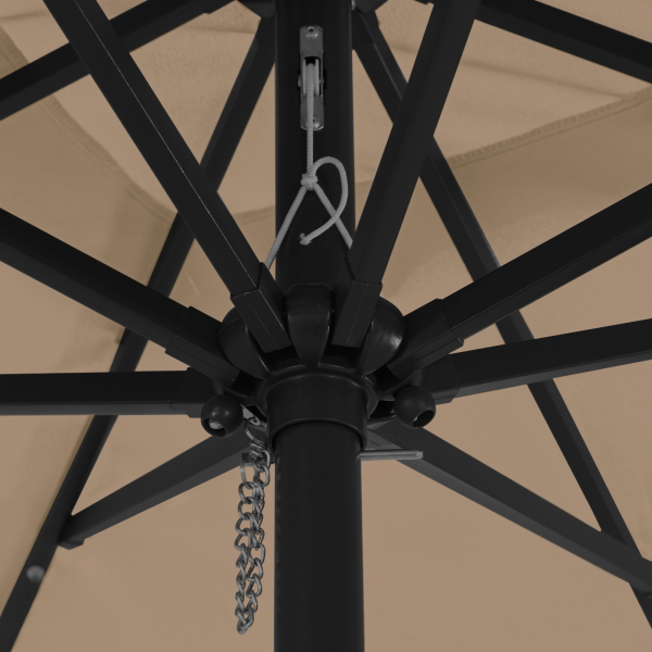 Guarda-sol Quadrado com Luzes LED 295x245 cm Taupe M 5