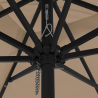 Paraguas cuadrado de jardín  con luces LED 295x245 cm Taupe 5
