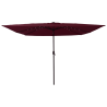 Guarda-sol com Luzes LED 295x245 cm Vermelho Bordeaux 3