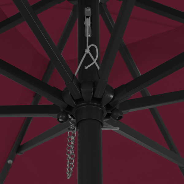 Guarda-sol com Luzes LED 295x245 cm Vermelho Bordeaux M 5