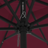 Guarda-sol com Luzes LED 295x245 cm Vermelho Bordeaux 5