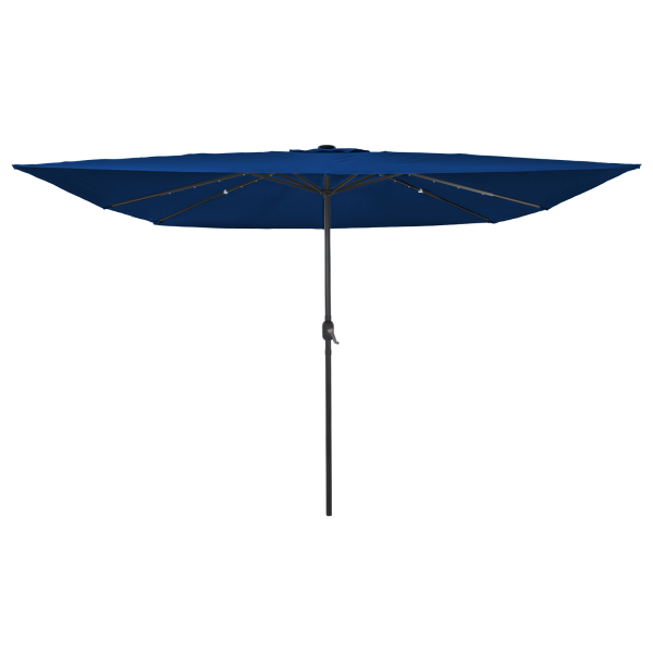Parasol de Jardín Cuadrado  con Luces LED 295x245 cm Azul Claro D