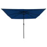 Guarda-sol Quadrado de Jardim com Luzes LED 295x245 cm Azul Celeste 4