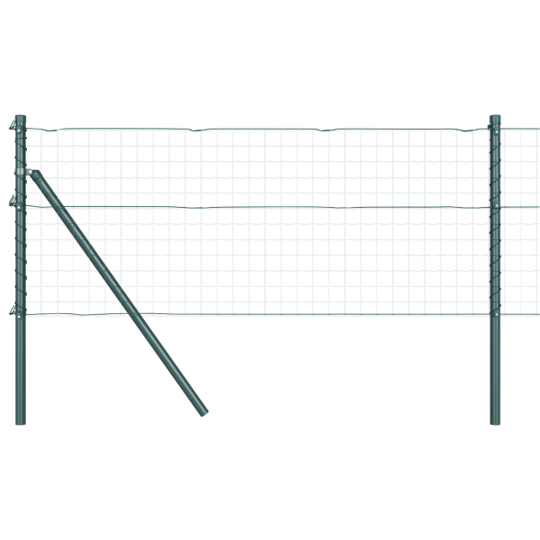 Postes de cerca  7 pcs Verde Ø32 mm 100 cm Acero Galvanizado M 2