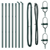 Pilares de Cerca Manual 7 pcs Verde Ø32mm 160 cm Metal 3