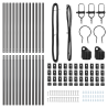 Conjunto de postes de cerca 13 pcs Cinzeto Ø32mm 210 cm Metal 4