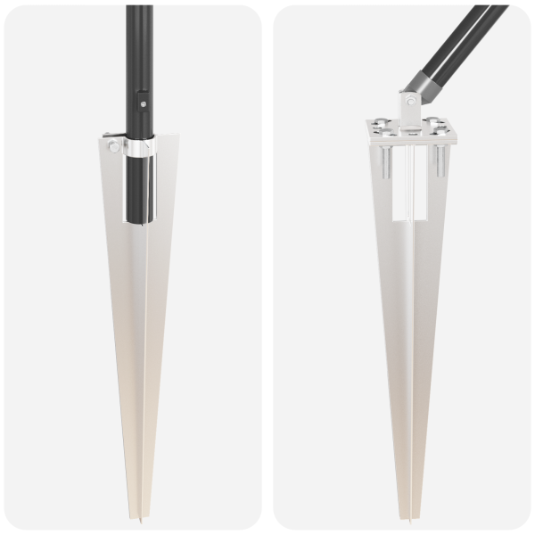 Postes de cerca  con punta 7 pcs Ø32 mm 140 cm Acero galvanizado M 5