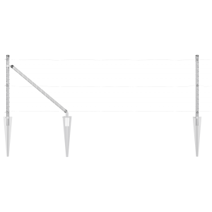 Postes de cerca  con pica 7 pcs Ø32 mm 80 cm de acero galvanizado H