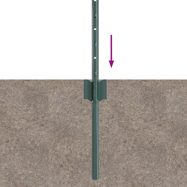 Postes de Valla 5 pcs Canal U Verde 40 cm Acero M 5