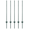 Postes de Cerca 5 pcs U-Channel Verde 100 cm de Aço 2