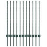Postes de Cerca 11 pcs U-Channel Verde 100 cm Acero 2