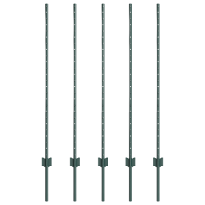 Postes de Cerca 5 pcs Canal U Verde 120 cm de Acero H