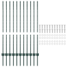 Poste de Cerca 11 pcs U-Channel Verde 120 cm Acero 4