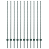 postes de cerca 11 pcs U-Channel verde 140 cm acero 2
