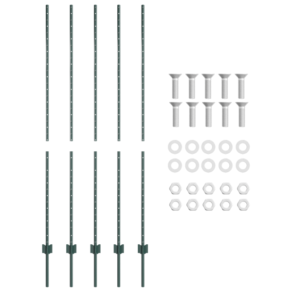 Postes de Cerca 5 pcs Canal U Verde 150 cm Acero M 4