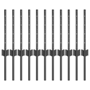 Postes de cerca  11 pcs U-Channel Gris 40 cm Acero H