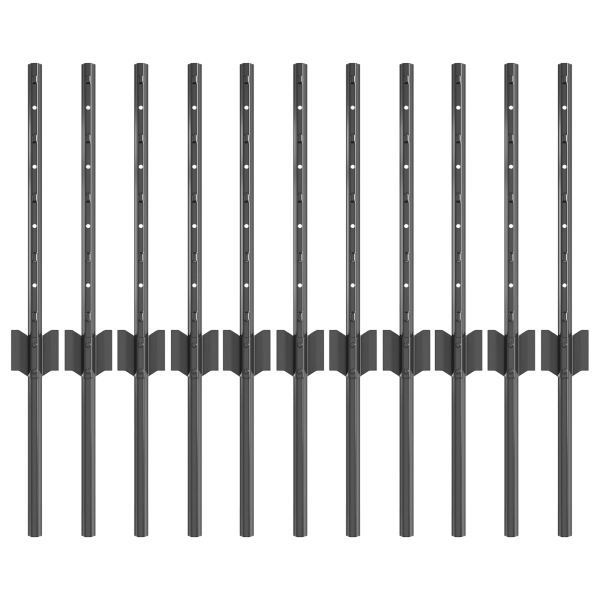 Postes de cerca  11 pcs U-Channel Gris 40 cm Acero M 2