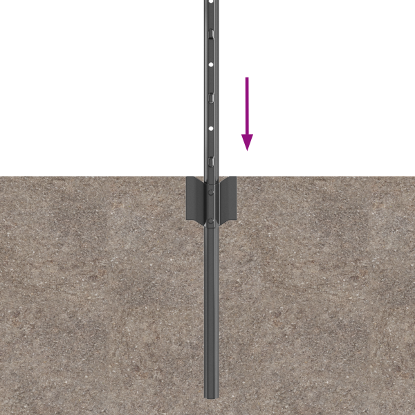 Poste de Cerca 5 pcs U-Channel Gris 60 cm Acero M 5