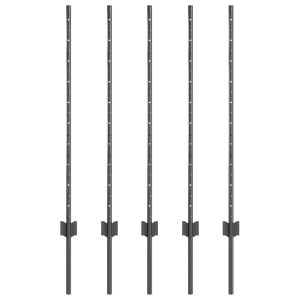 Postes de Cercas  10 pcs U-Channel Gris 100 cm Acero H